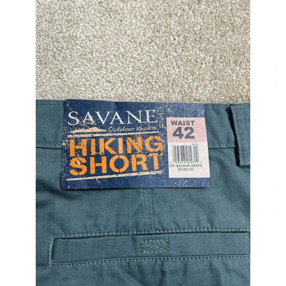 NWT SAVANE MENS Size 42 BALSAM GREEN HIKING‎ CARGO SHORTS UPF PROTECTION